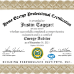 Weatherization BPI Energy Auditor -Justin Taggart