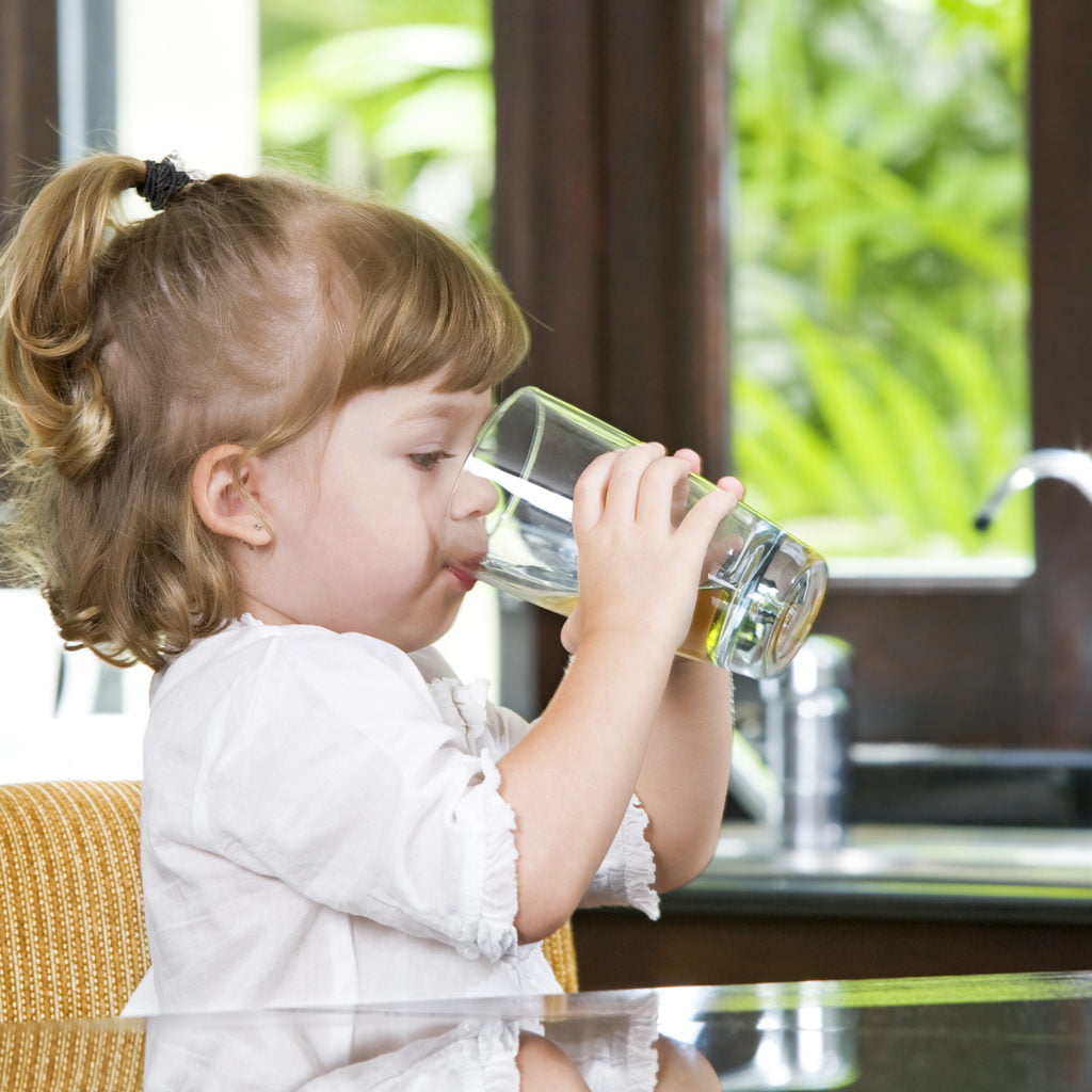 Child drinking clean water