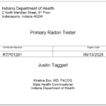 Justin Taggart Radon License